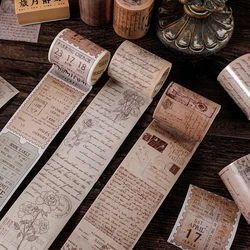 Autocollants décoratifs en forme de Ledger, 8 modèles rétro, bande Washi, ancienne mode, classique, rétro, texte anglais 