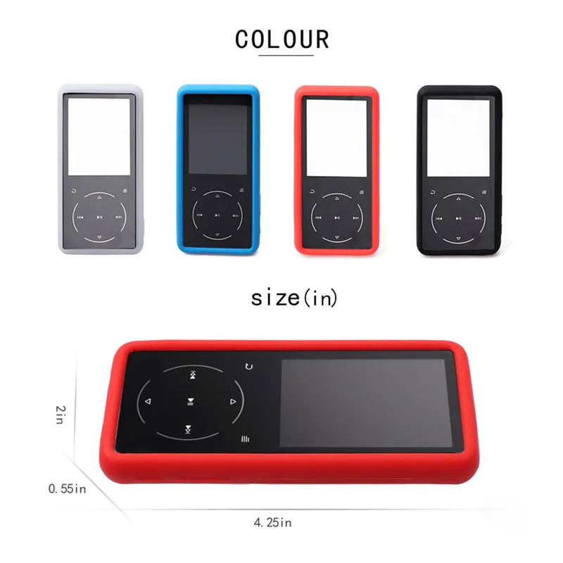 Anti-scratch Thin Soft Silicone Replacement Protective Case Non-Slip Cover Flexible Solid MP3 Player Case For SOULCKER D16