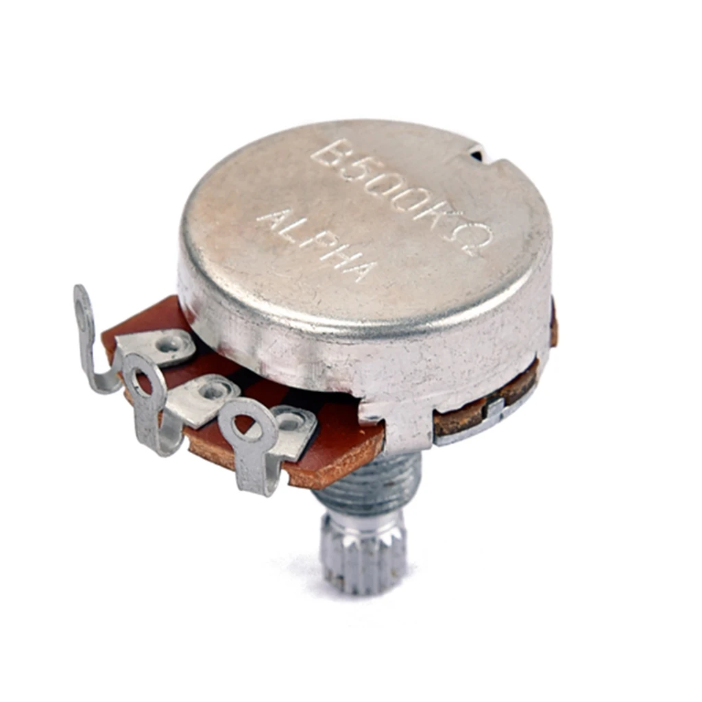 2x Alpha B500K Potentiometer Pots 18mm Shaft Replacement for Electric Guitar