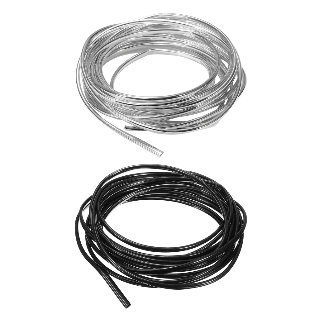 6M Car Door Edge Guards Edge Trim Rubber Seal Protector Car Protection Door Edge Insulation Silver - 2 Pack