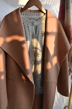 

Super Chic Mohair Jumper Cardigan Autumn winter Women Sweater Wool Jumper Top with Buttons