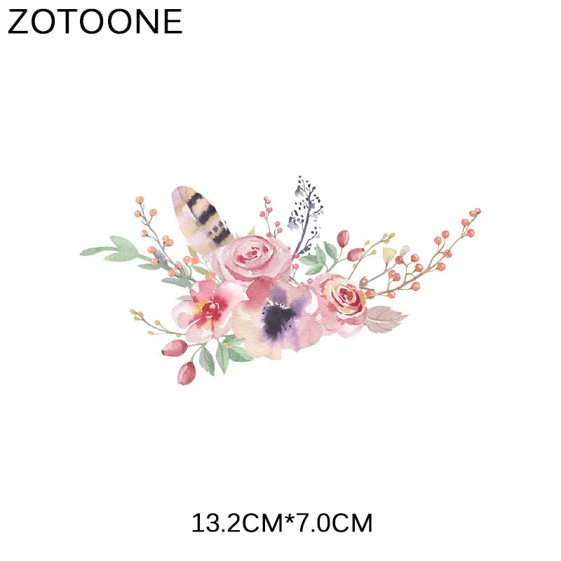 ZOTOONE животные нашивки с Фламинго цветок железо на передачи для одежды футболка теплопередача наклейка DIY аксессуары аппликации F1 - Цвет: ZT1450