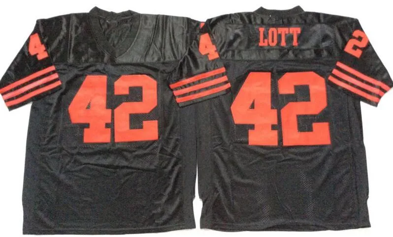 AS Mens 42 Ronnie Lott Embroidered FOOTBALL JERSEY Size M-XXXL - Цвет: AS