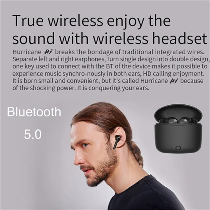 Bluedio Bluetooth 5.0 Sports Waterproof Ear Hook Wireless Headset earbuds Touch