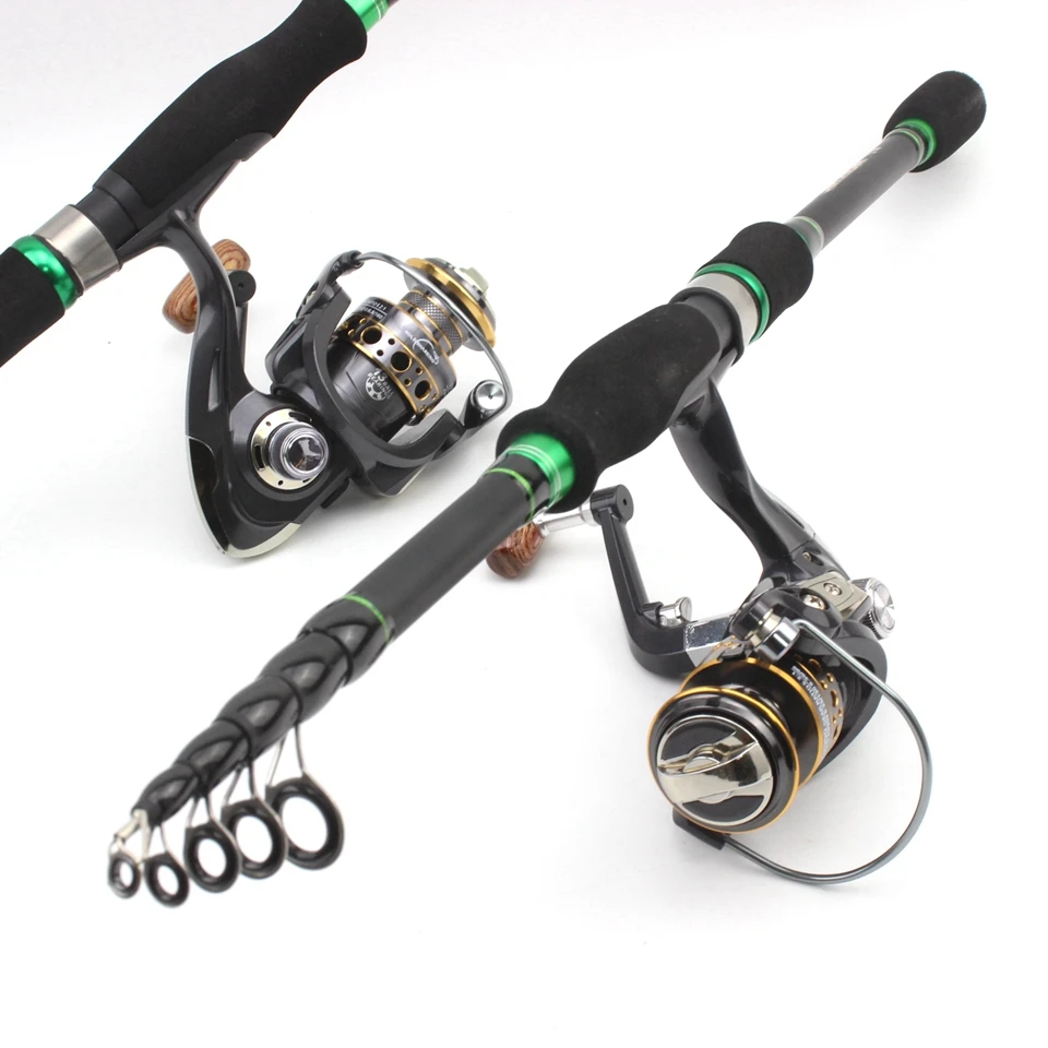 NEW 1.8m2.1m2.4m2.7m telescopic fishing rod and Reels bag set