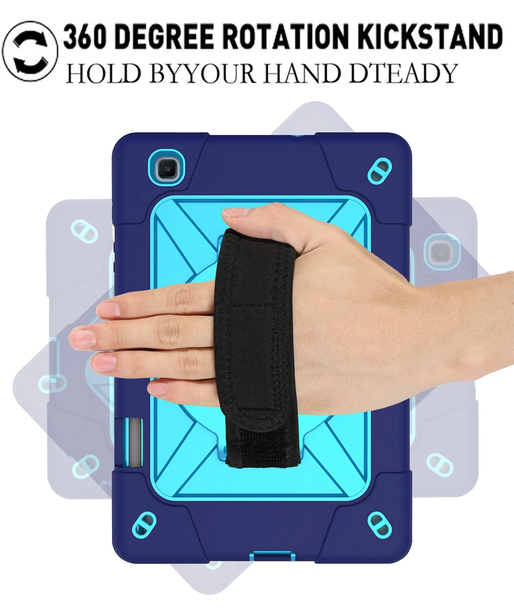 Kids Safe Case for Samsung Galaxy Tab S6 Lite 10.4''  Heavy Hard Rubber EVA Stand Case for SM-P610 P615 Tablet Cover with Strap