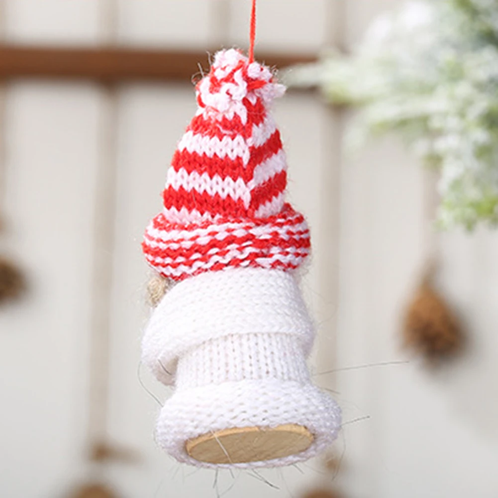 New 2Pcs Cute Christmas Heart Snowman Santa Puppet Doll Pendant DIY Xmas Tree Ornament