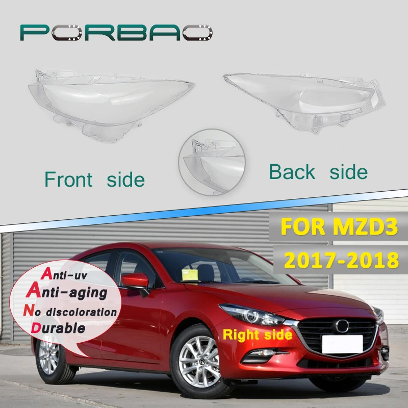 Left&right Headlight Headlamp Cover 4doors For Mazda 3 Transparent Car