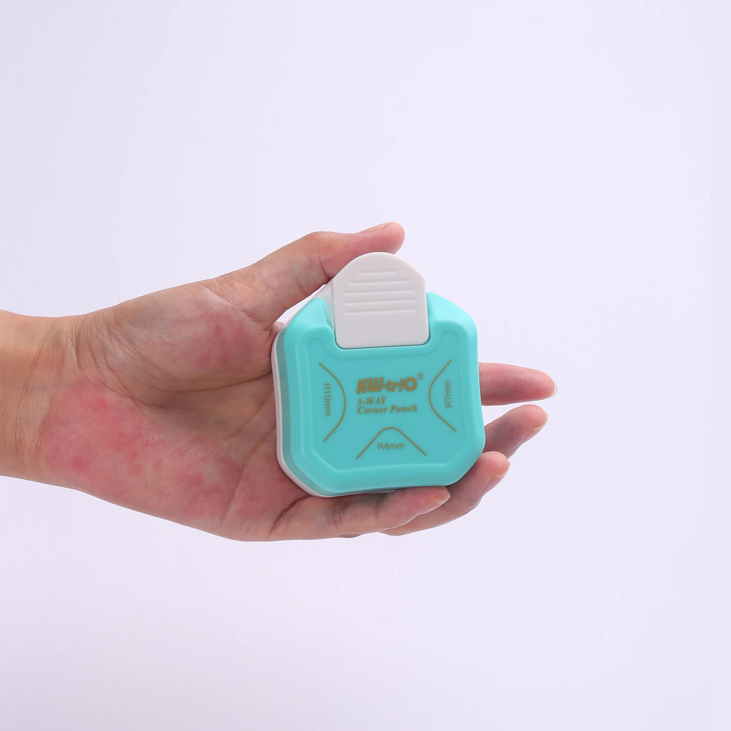 KW-trio 3-in-1 Corner Rounder Punch R4/R7/R10mm Round Corner Trimmer Cutter for Card Photo Paper Laminating Pouches