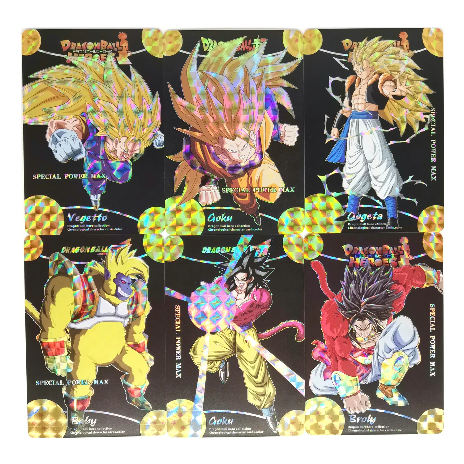 52 Pz/Set Super Dragon Ball Z Black Face Saiyan 3 Heroes Battle Card Ultra Instinct Goku Vegeta Game Collection Cards