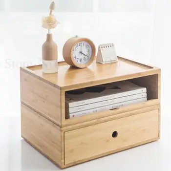 

Drawer Desktop Receiving Box Simple Bamboo Document Box Multi-layer A4 Office Document Receiving