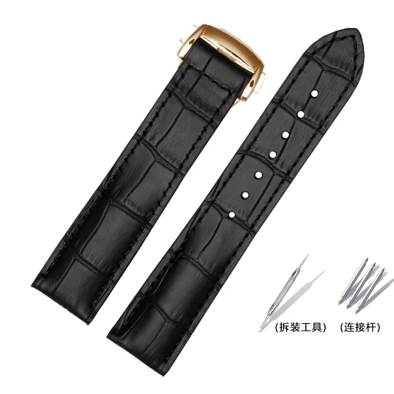 black gold clasp Shengmeirui кожаный ремешок для часов серии RADO DIAMASTER Omega SPEEDMASTER мужской ремешок для часов 19 мм 20 мм 21 мм черный Brownbutterfly - Цвет ремешка: black gold clasp