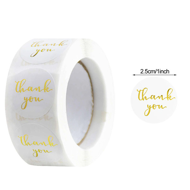 Thank You Stickers Seal Labels Scrapbook Handmade Sticker Wedding Party Christmas Gift Bag Decorations