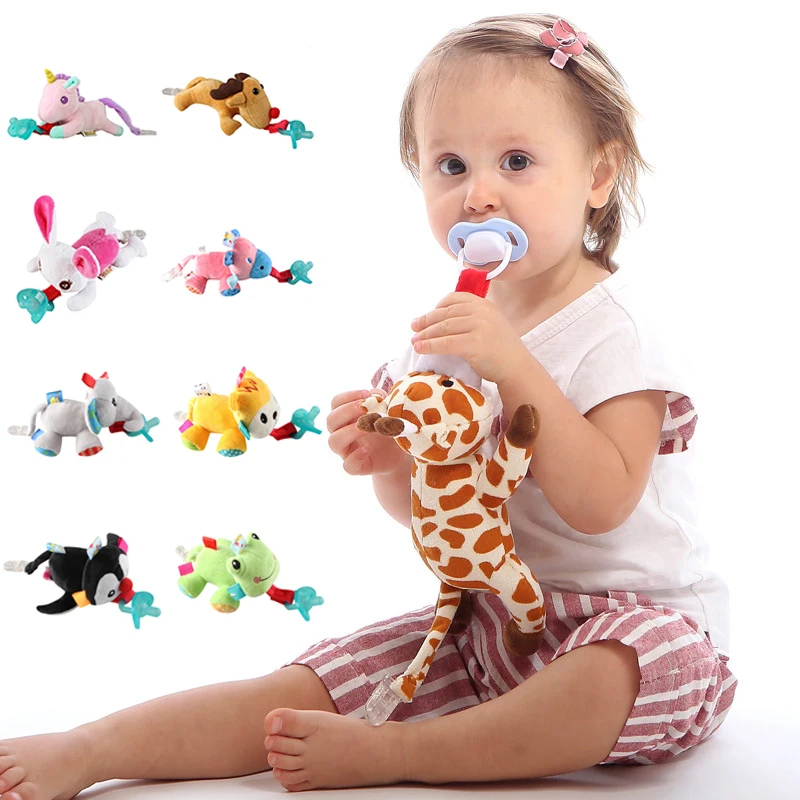 

Baby Boy Baby Girl Dummy Pacifier Chain Clip Plush Animal Toys Soother Nipples Holder (not Include Pacifier) 0-1 Year