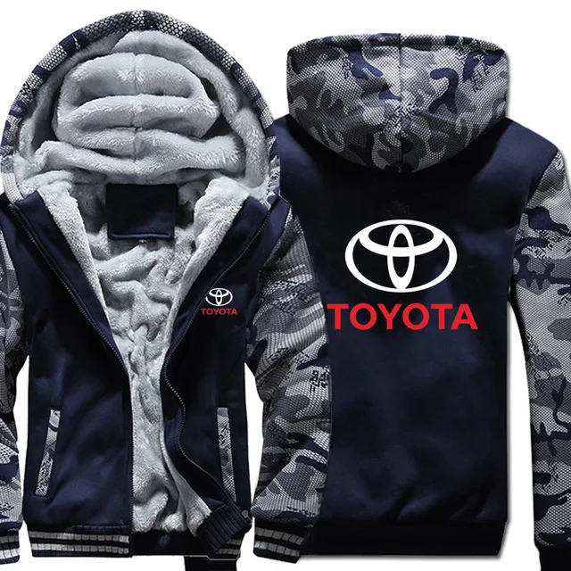

Man Coat Sweatshirt Pullover For Toyota Hoodies Winter Camouflage sleeve Jacket Men Thicken Unisex Casual Wool Liner Fleece