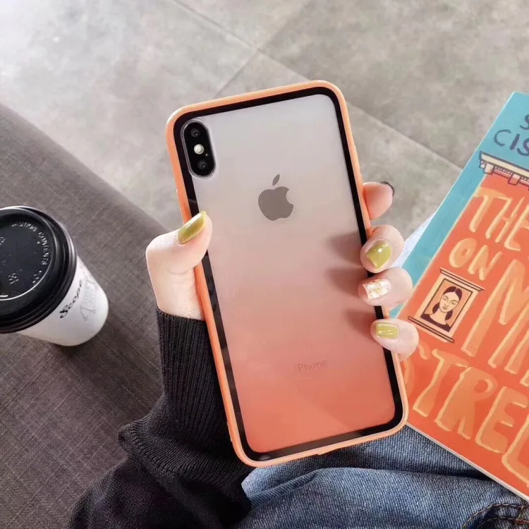 Роскошный прозрачный градиентный телефонный чехол для iPhone 11 Pro Max 8 7 6 6s Plus X XR XSMax цветная прозрачная мягкая задняя крышка Funda Capa