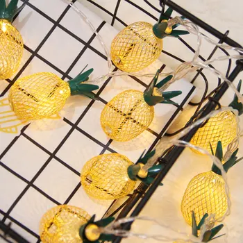 

Vintage Iron Pineapple Night Lights 10 LED 20 LED String Fairy Light Battery Powered Lantern Romantic Xmas Wedding Party Lamp