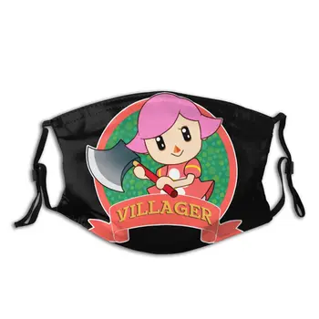 

Animal Crossing Girl Villager Non-Disposable Face Mask Anti Bacterial Dust Mask With Filters Protection Respirator Mouth Muffle