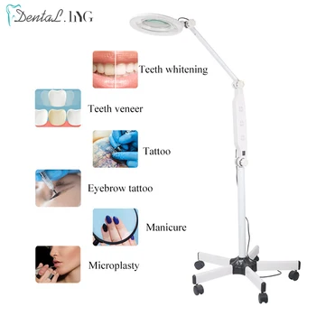 

4X LED Magnifying Lamp Metal Floor Stand LED Lamp Magnifier Cold Ligth Len Facial Light For Beauty Salon Nail Tattoo Magnifying