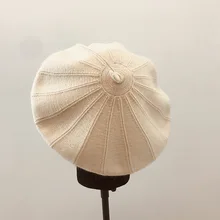 01911-shi39255 зимний теплый полосатый вязаный мягкий берет, шапка для мужчин и женщин, шапка для отдыха художника
