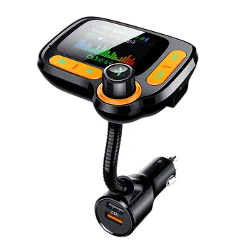 

FM Transmitter Handsfree Bluetooth 5.0 Car Modulator Color Screen MP3 Player Hands-Free Car Kit Dual USB Fast Charger