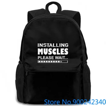 

Fitness Installing Muscles Gymer Loading Part Fitness Hip Hop women men backpack laptop travel school adult student