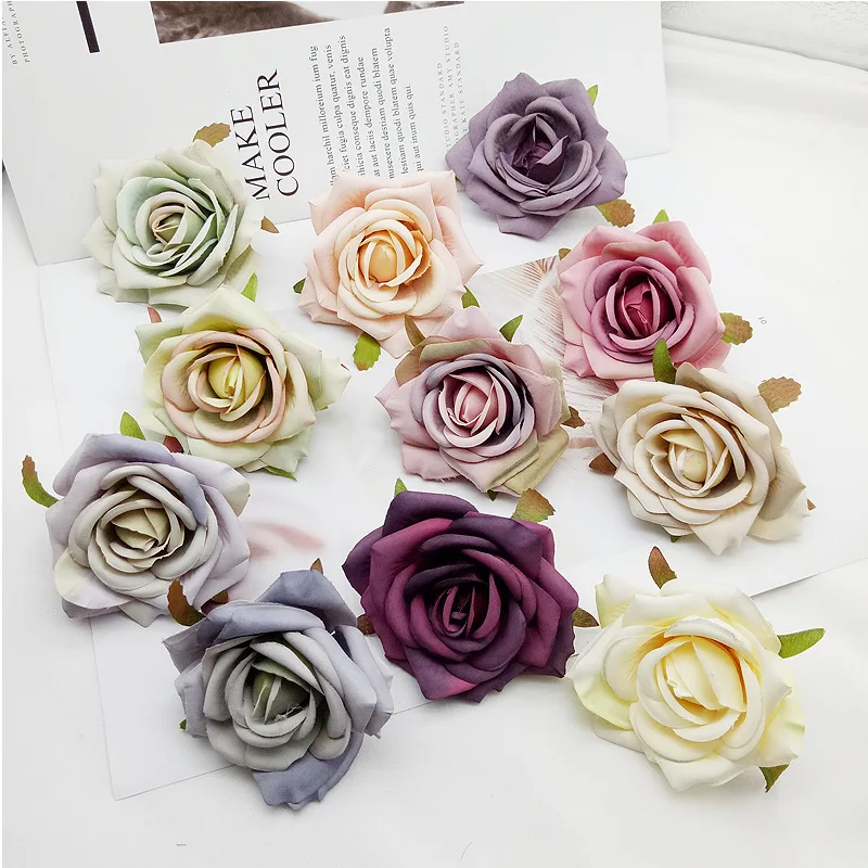 SMARIHAS 5PCS simulation silk flower curling rose handmade garland decoration wedding Christmas gift box scrapbooking | Дом и сад
