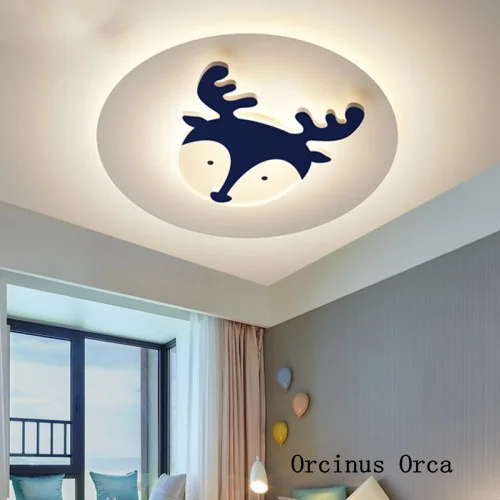 Nordic creative cute round ceiling lamp boy bedroom children's room lamp cartoon personality led ceiling lamp free shipping