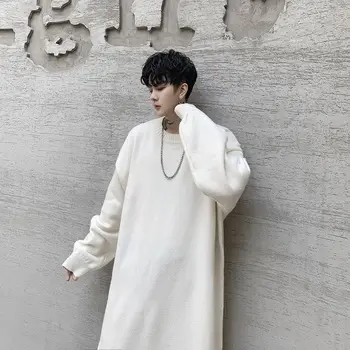 

EWQ / men's wear niche autumn new new kintted long sleeve sweater for male round collar thickened sweater vintage tide 9Y3128