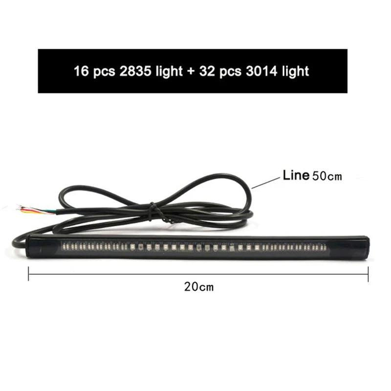 Universal Motorcycle Tail Brake Stop Turn Signal Integrated 2835 Pasted LED Light Strip For Yamaha fz6 r6 r1|strip led|strip led 2835strip |