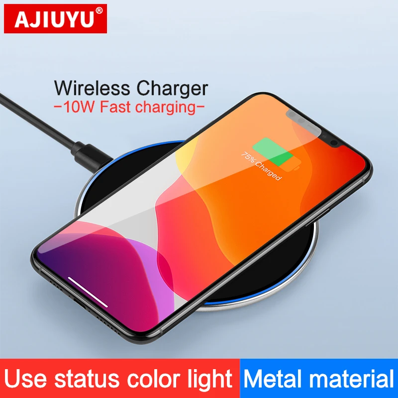 Беспроводное зарядное устройство AJIUYU Qi для iPhone 12 Pro 11 X/XS Max XR 8 Plus зеркальное Huawei