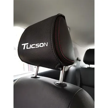 

Car Headrest Protector Case For Hyundai Tucson Carbon Fiber Leather Car Headrest Cover Car-Styling