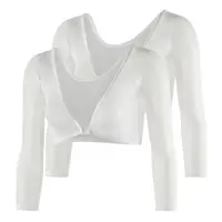 Maternity Net Yarn Bottoming Shirt Slimming Upper Arms Shapers Women Navel Sheer Mesh Sleeves Compression Shirt Chiffon 2