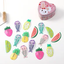 Южная Корея Детская шпилька головной убор маленькая девочка милый мультфильм фрукты BB клип подсети красное сердце для девочек