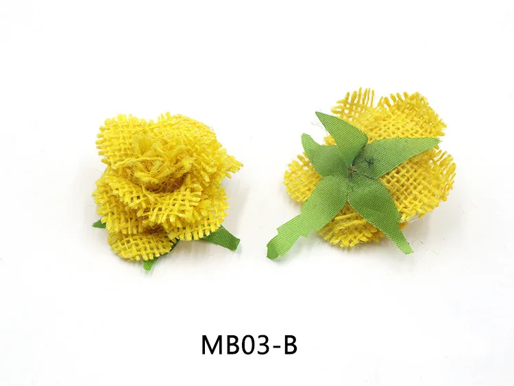 Raffia House Linen Flower Wholesale Handmade DIY Decoration for Making Raw Materials with Green Leaf Fake Rose Flower