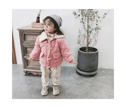 A mu hou New Style Dotted Girls' Cotton-coat Winter Style Korean-style Hooded Small CHILDREN'S Hand Cotton Children Cotton