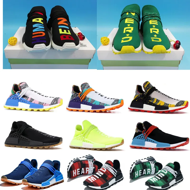 

2020 Human Race Mens Running Shoes Pharrell Williams Infinite Species Know Soul SUN CALM Solar Pack HU Trai Women Sneakers