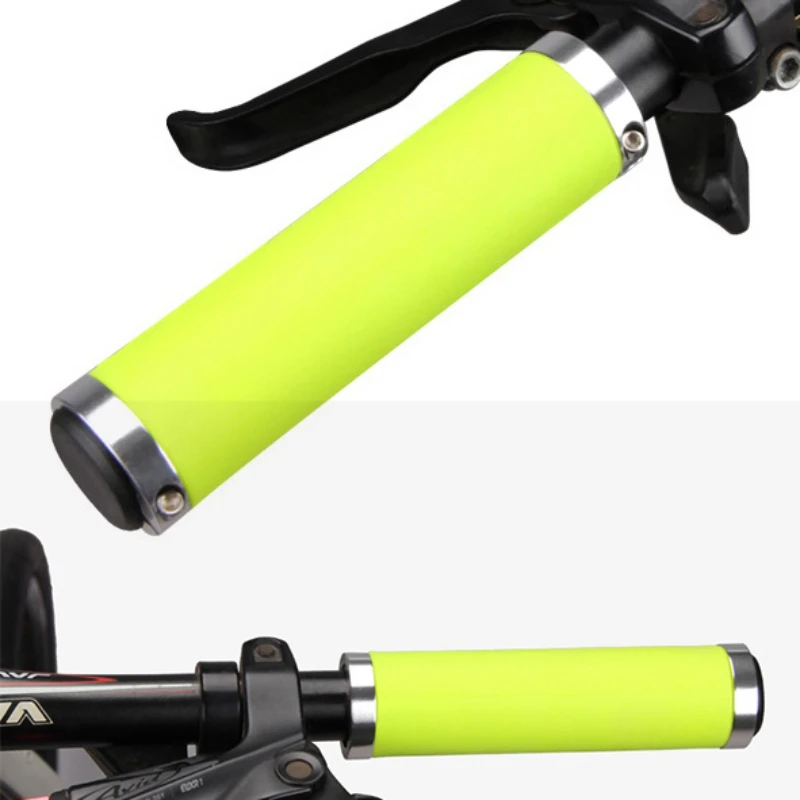 1 Pair PU Leather Bicycle Handlebar Grip Soft Grips Lock-on Mountain Bike Handlebar Bike Handle Bicycle Parts