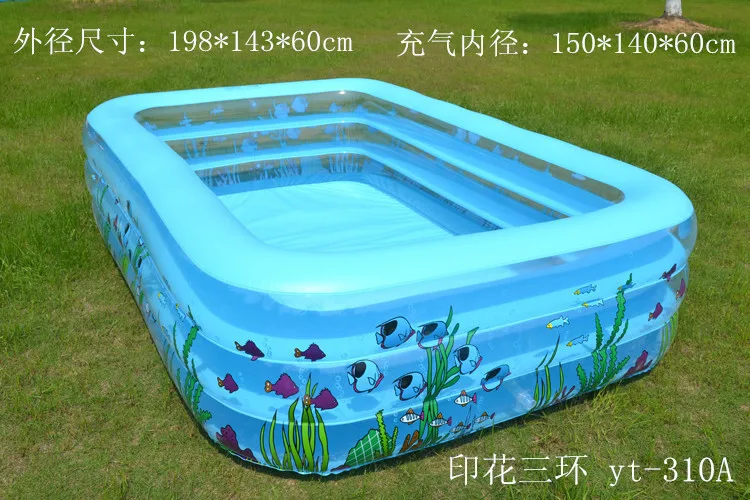 

Intime Large Family Adult Infants Inflatable Zhensanhuan Printed Rectangular Swimming Pool Paddling Pool Yt-310A