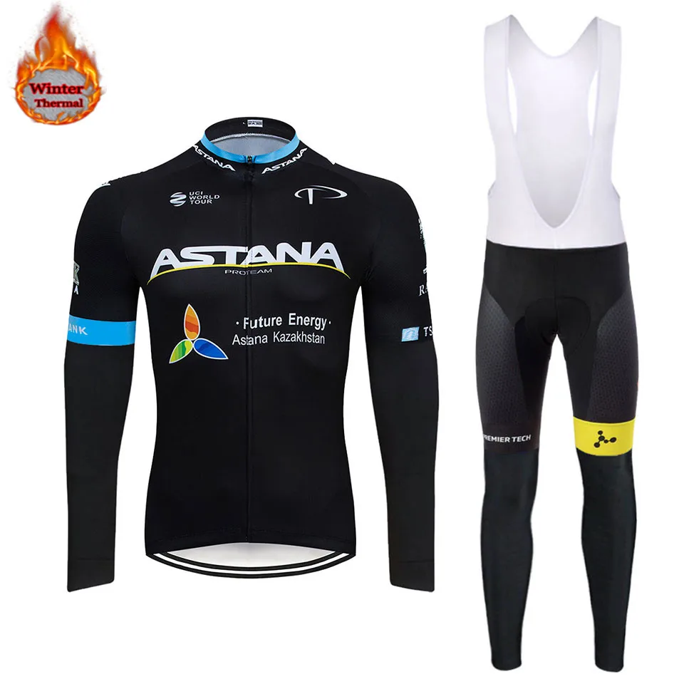 Астана Maillot Ropa Ciclismo Invierno зимняя велосипедная Джерси термальная флисовая одежда с длинным рукавом велосипедная одежда - Цвет: 11