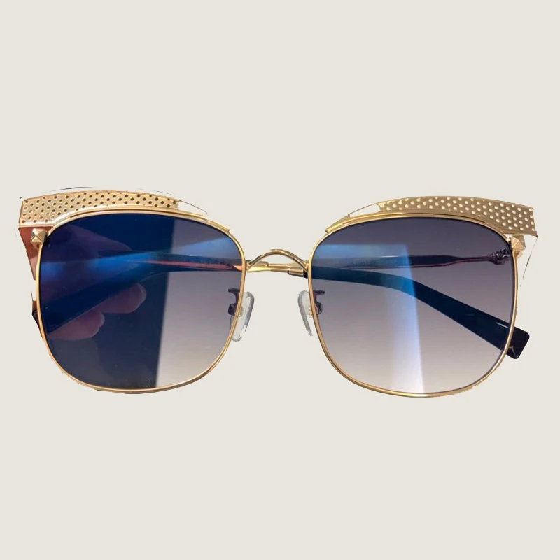 No2 Sunglasses Сплав оправа кошачий глаз солнцезащитные очки для женщин высокое качество Oculos De Sol Feminino ретро модные очки женские солнцезащитные очки с упаковкой - Цвет линз: No2 Sunglasses