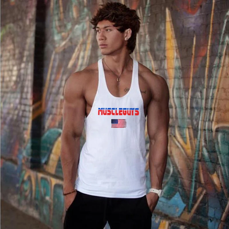 

New Brand Vest Singlets Casual Cotton Muscle Undershirt Clothing Bodybuilding Tank Tops Men Gyms Fitness Sleeveless Shirt