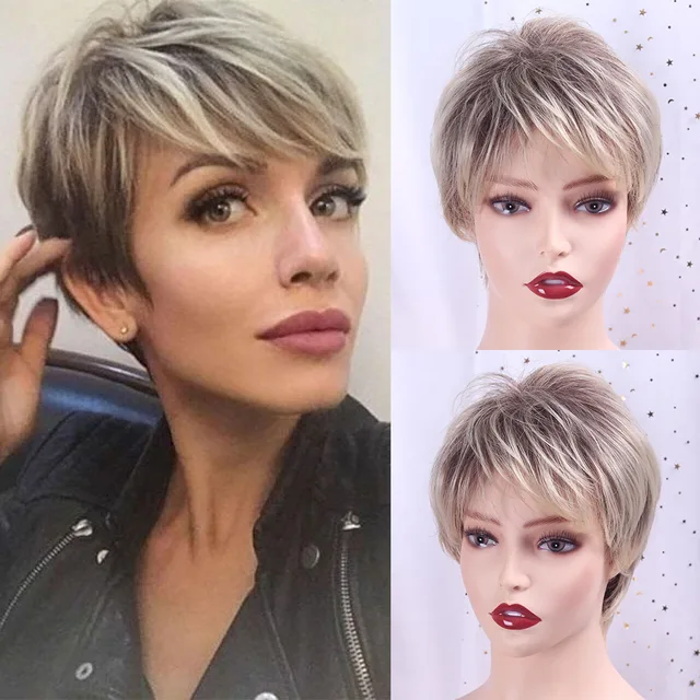 Smeshannyj Korichnevyj I Blond Strizhka Ombre Zhenskij Parik Lohmatyj Sloistyh Naturalnyh Korotkih Pryamyh Sinteticheskih Volos Zhenskaya Strizhka Taleshe Kupit Nedorogo V Internet Magazine S Dostavkoj Sravnenie Cen Harakteristiki Foto