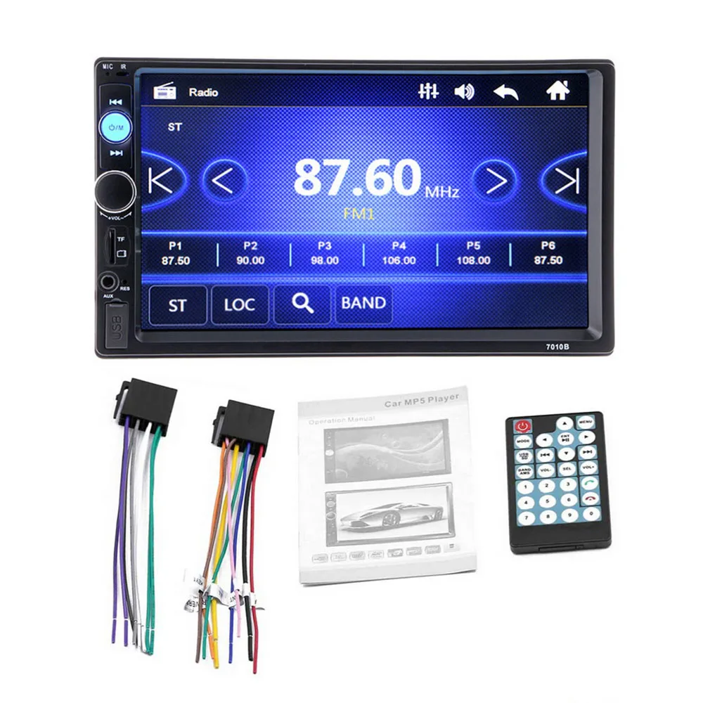 Автомобильный радиоприемник HD " сенсорный экран стерео USB Bluetooth 12 В 2 Din FM ISO power Aux вход Авто MP5 плеер SD USB дропшиппинг