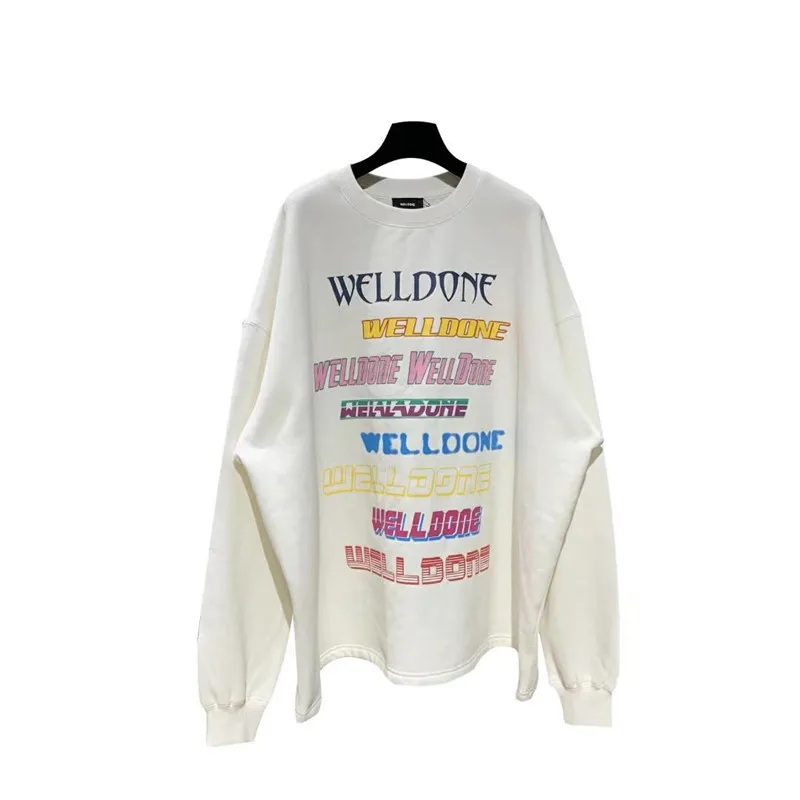 1 WELLDONE Sweatshirts Men Women 1:1 high quality fashion casual We11 Done WELL DONE Hoodie Hooded - Цвет: 1