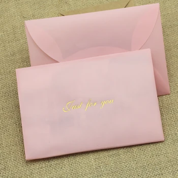 

20pcs/pack Pink Retro Semi-transparent Envelope DIY Envelope Sulfuric Acid Paper Envelope Just For You Printing Envelopes