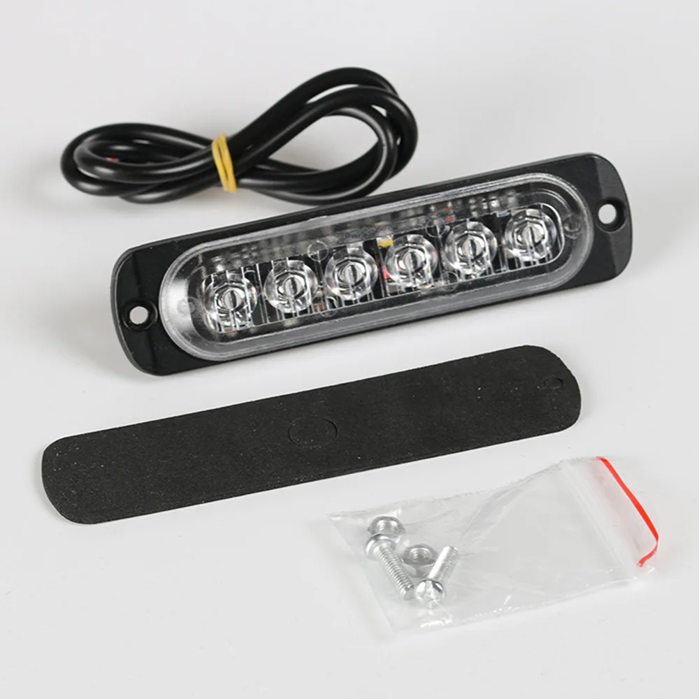 18W 6 LED Car Emergency Warning Light Construction Surface Mount Beacon Flash Caution Strobe Light Bar Signal Lamp 9-26V
