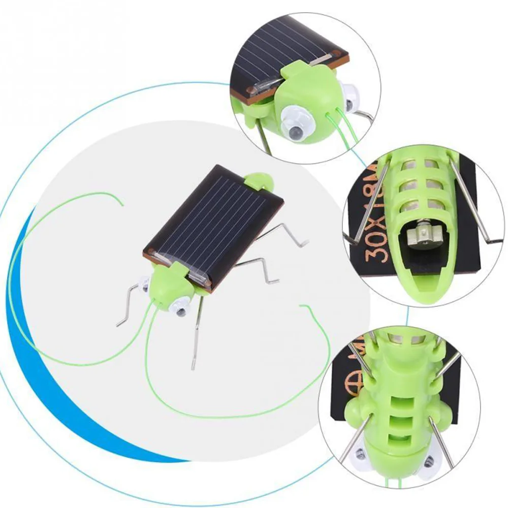 Солнечная энергия Grasshopper игрушки power ed Grasshopper робот игрушка Зеленый развивающий необходимый гаджет Солнечная без батарей для детей 3 года