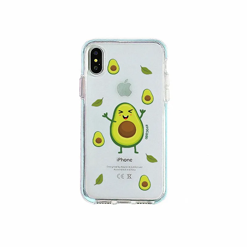 Карамельный розовый чехол для девочек iPhone X XS 11 Pro Max XR летний силиконовый чехол с изображением персиковых фруктов и цветов авокадо для iPhone 7 6 6S 8 Plus чехол - Цвет: 011