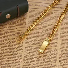 Роскошная цепочка из золотого сплава для подвесных часов Fob, античные часы черного, серебряного, бронзового цвета, держатель цепи из нержавеющей стали для карманных часов